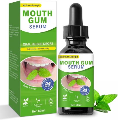 Picture of Dry Mouth Gum Serum, Bad Breath Treatment for Adults, Gum Repair for Receding Gums Drops