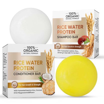 Picture of Rice Water for Hair, Rice Water Shampoo and Conditioner Bar Set,